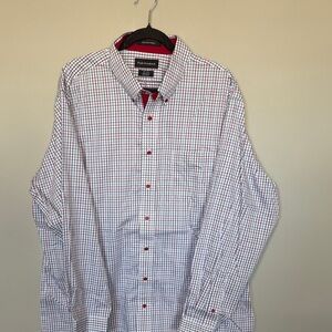 Paul Fredrick Men’s Checkered Shirt - Red and White